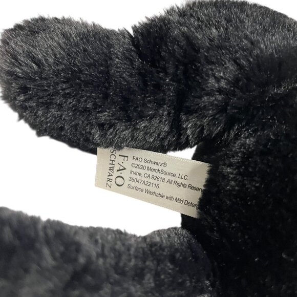 FAO Schwarz Black Panther Cat Floppy Plush 15” Laying Down Golden Eyes Soft - Picture 12 of 13